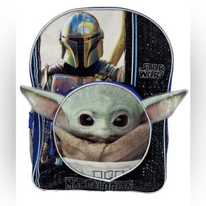 Star Wars Mandalorian Backpack with Blue and Black Accents
